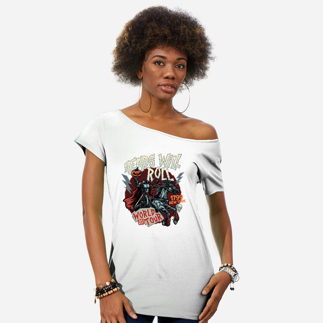 Heads Will Roll-Womens-Off Shoulder-Tee-glitchygorilla