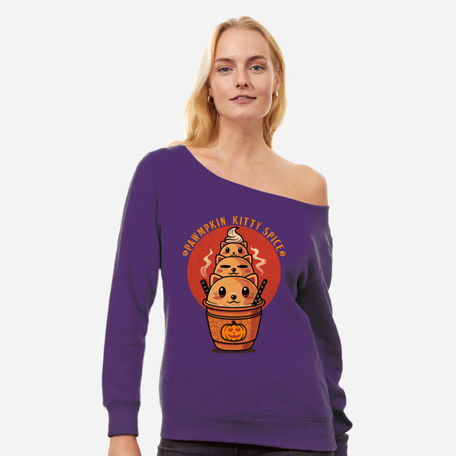 Pawmpkin Spice-Womens-Off Shoulder-Sweatshirt-erion_designs