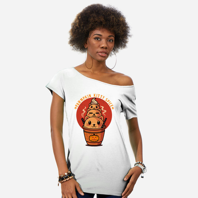 Pawmpkin Spice-Womens-Off Shoulder-Tee-erion_designs