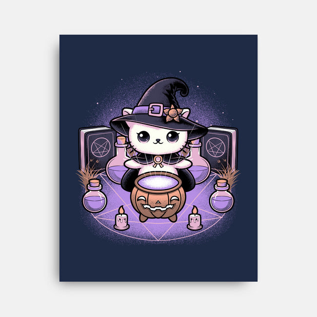 Spooky Witch Cat-None-Stretched-Canvas-Astrobot Invention