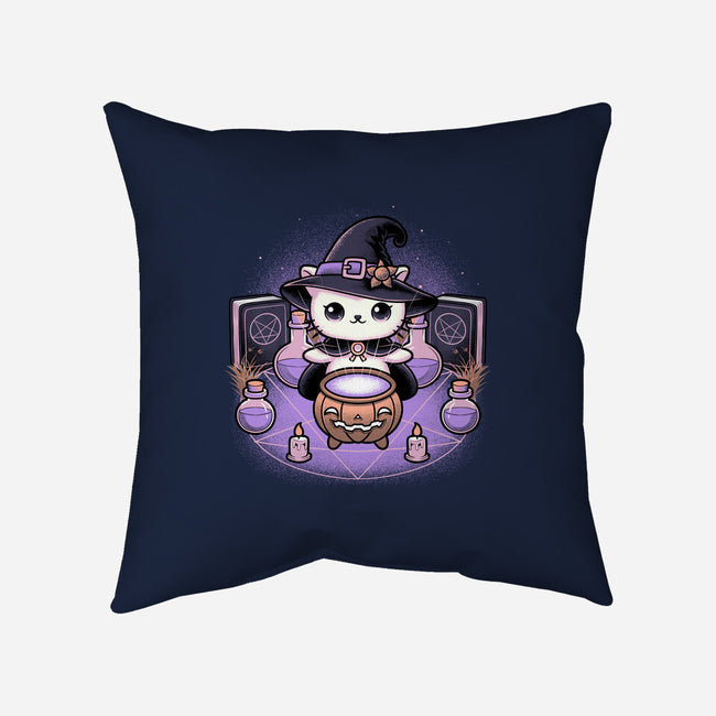 Spooky Witch Cat-None-Removable Cover w Insert-Throw Pillow-Astrobot Invention