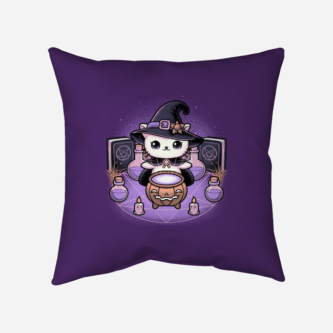 Spooky Witch Cat-None-Removable Cover w Insert-Throw Pillow-Astrobot Invention