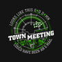 Town Meeting-Unisex-Baseball-Tee-rocketman_art