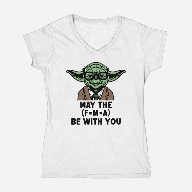 Jedi Math-Womens-V-Neck-Tee-zachterrelldraws