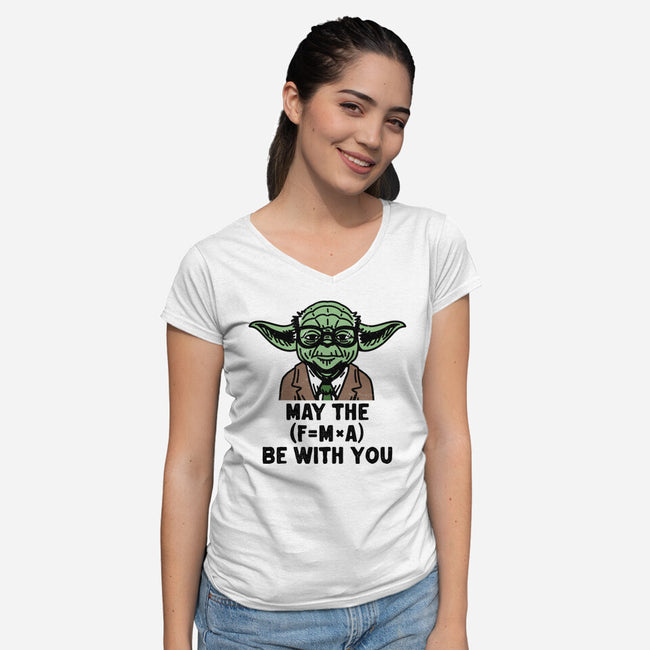 Jedi Math-Womens-V-Neck-Tee-zachterrelldraws