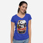 Beagle's Root Beer-Womens-V-Neck-Tee-Arinesart