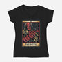 Devil Tarot-Womens-V-Neck-Tee-glitchygorilla