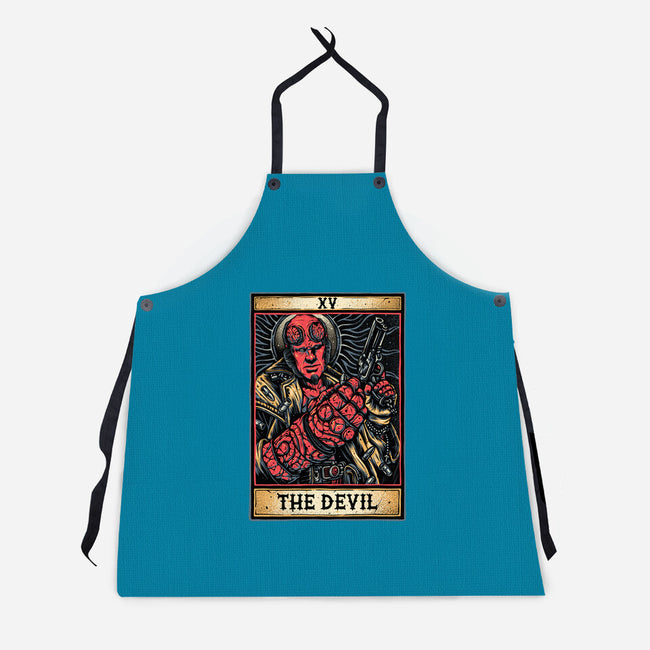 Devil Tarot-Unisex-Kitchen-Apron-glitchygorilla