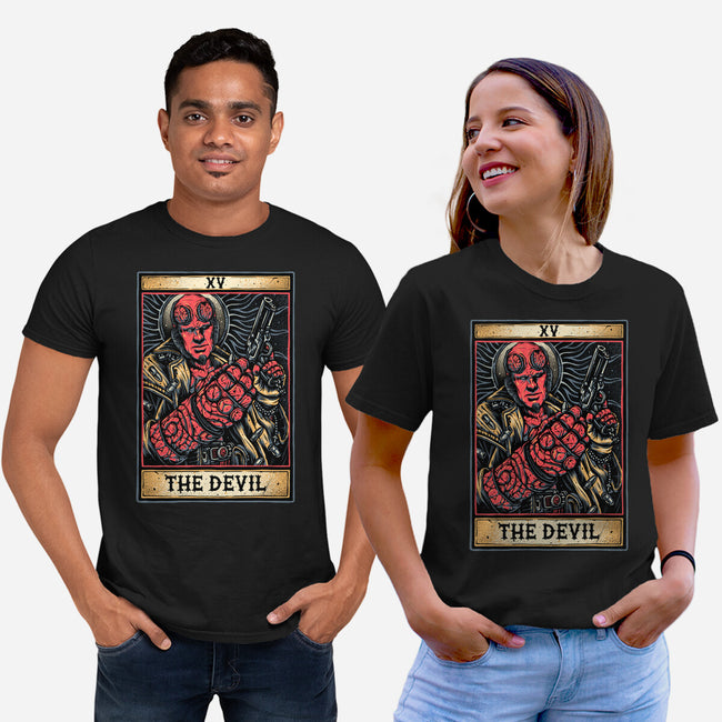 Devil Tarot-Unisex-Basic-Tee-glitchygorilla