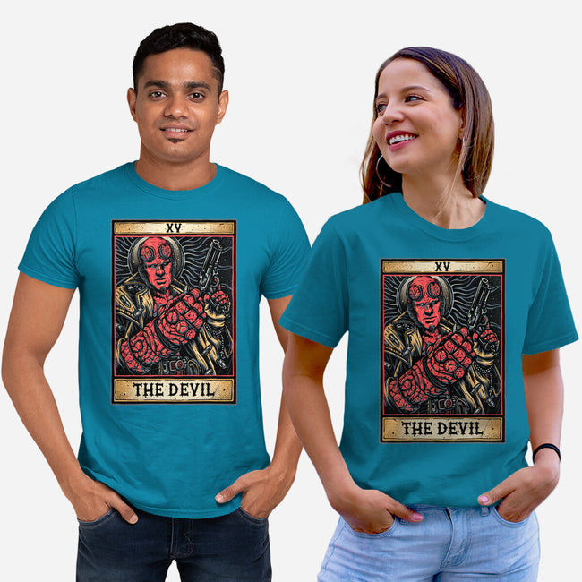 Devil Tarot-Unisex-Basic-Tee-glitchygorilla