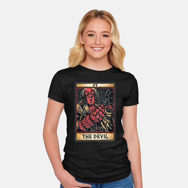 Devil Tarot-Womens-Fitted-Tee-glitchygorilla