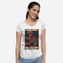 Devil Tarot-Womens-V-Neck-Tee-glitchygorilla