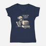 Skeleton IT Support-Womens-V-Neck-Tee-tobefonseca