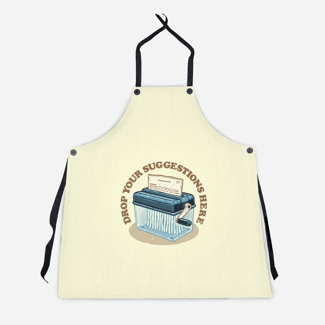 Drop Your Suggestions Here-Unisex-Kitchen-Apron-glitchygorilla