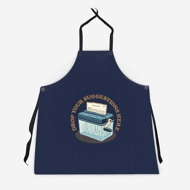 Drop Your Suggestions Here-Unisex-Kitchen-Apron-glitchygorilla