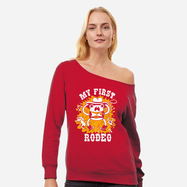 My First Rodeo-Womens-Off Shoulder-Sweatshirt-8BitHobo