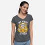 My First Rodeo-Womens-V-Neck-Tee-8BitHobo