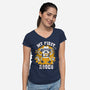 My First Rodeo-Womens-V-Neck-Tee-8BitHobo