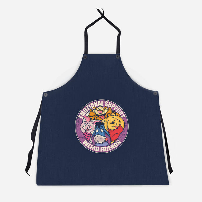 Emotional Support Weird Friends-Unisex-Kitchen-Apron-turborat14