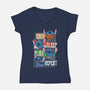 Stitch's Routine-Womens-V-Neck-Tee-turborat14