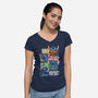 Stitch's Routine-Womens-V-Neck-Tee-turborat14