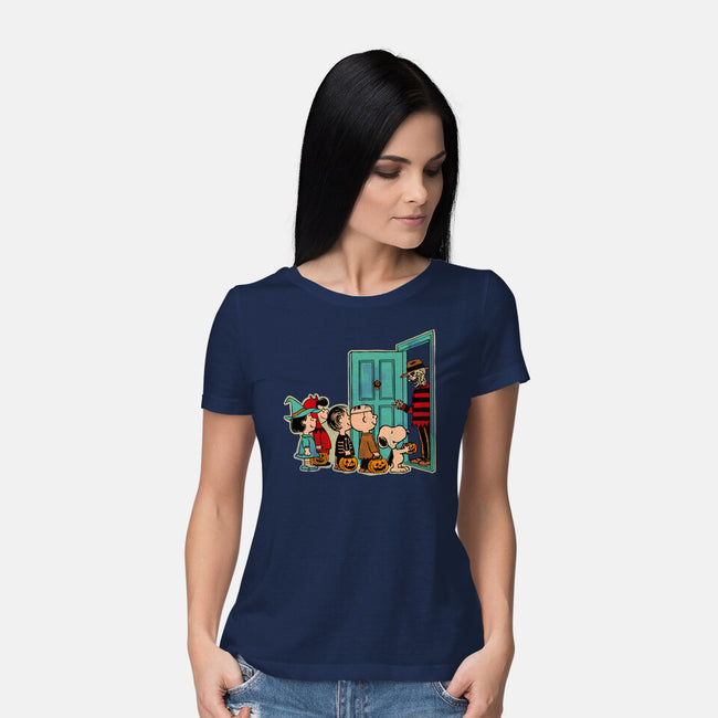 Treats Or Nightmares-Womens-Basic-Tee-Diego Gurgell