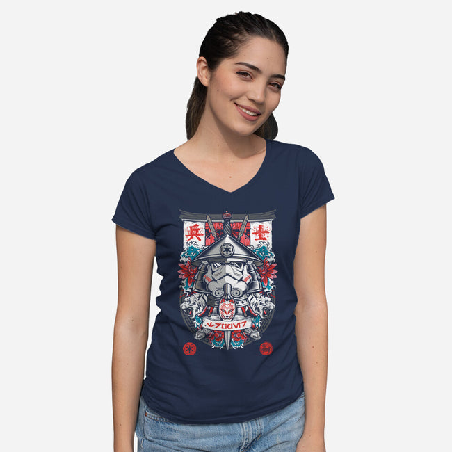 Trooper Samurai-Womens-V-Neck-Tee-Arinesart