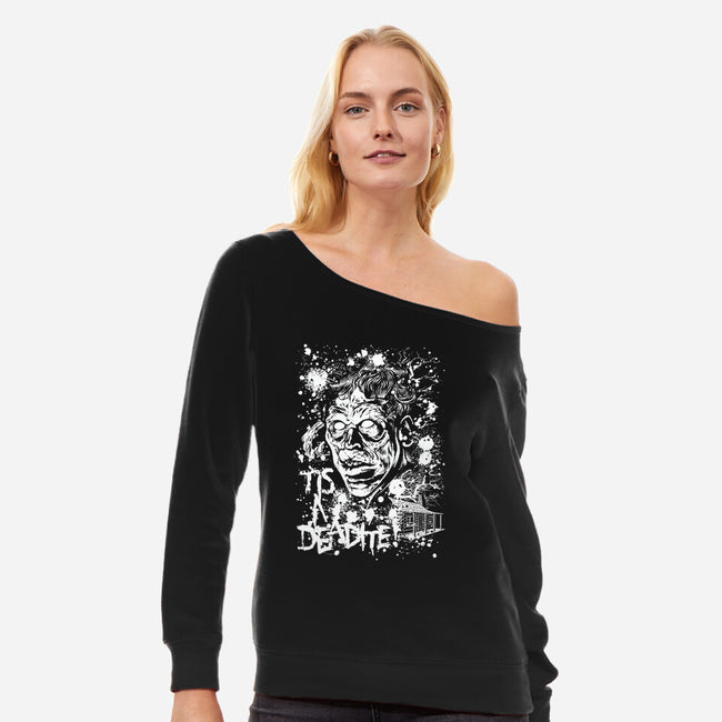 Tis A Deadite-Womens-Off Shoulder-Sweatshirt-Arinesart