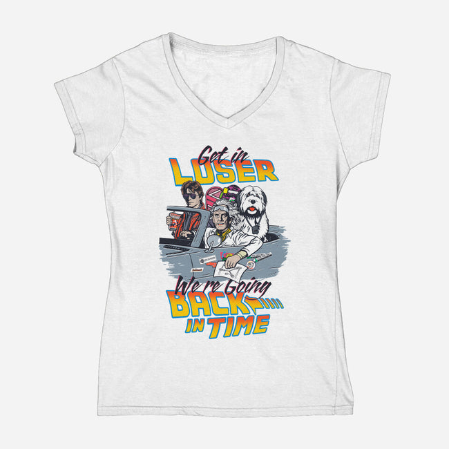 We're Going Back In Time-Womens-V-Neck-Tee-Arinesart