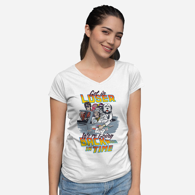 We're Going Back In Time-Womens-V-Neck-Tee-Arinesart