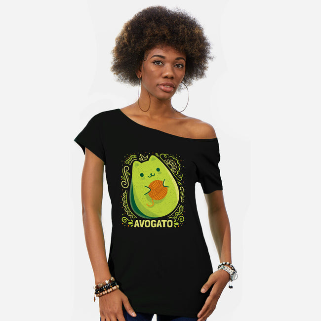 Avogato-Womens-Off Shoulder-Tee-Aarons Art Room