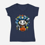 Halloween Doodle-Womens-V-Neck-Tee-krisren28