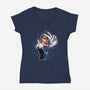 Ghost Or Spider-Womens-V-Neck-Tee-nickzzarto