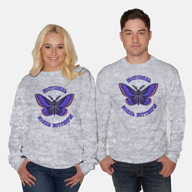 Nocturnal Social Butterfly-Unisex-Crew Neck-Sweatshirt-rmatix