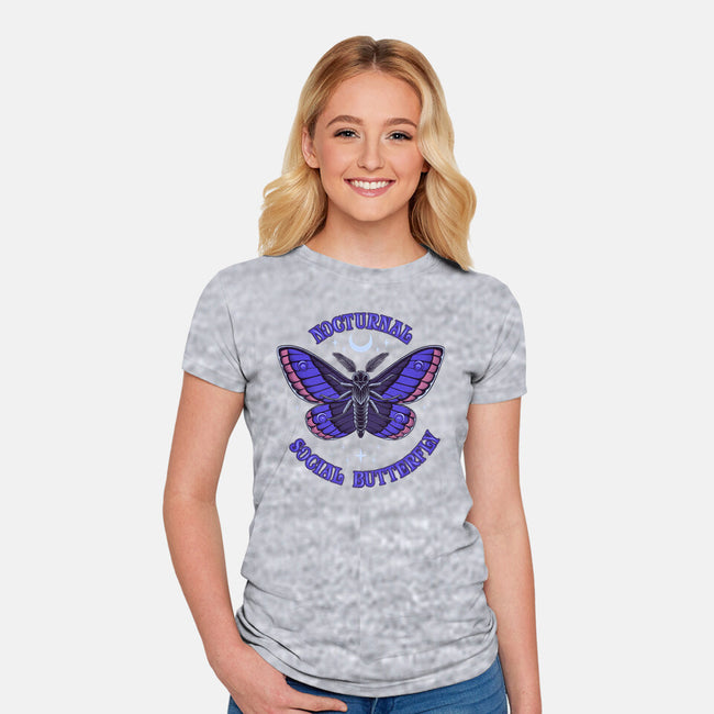 Nocturnal Social Butterfly-Womens-Fitted-Tee-rmatix