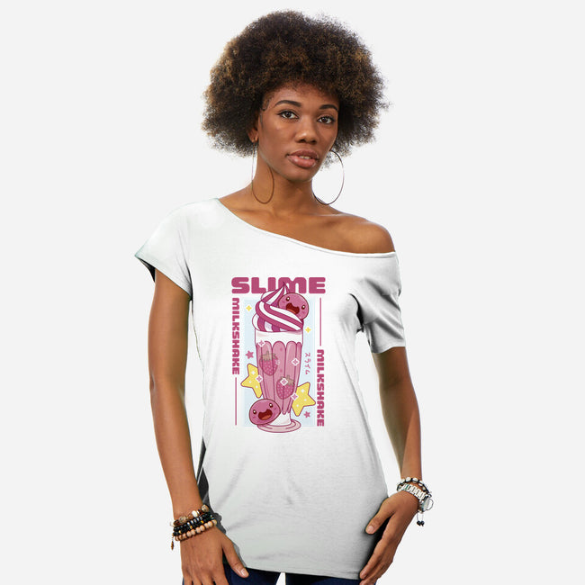 Pink Slime Sweet Milk-Womens-Off Shoulder-Tee-LAGELANTEE