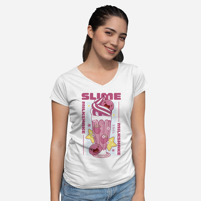 Pink Slime Sweet Milk-Womens-V-Neck-Tee-LAGELANTEE