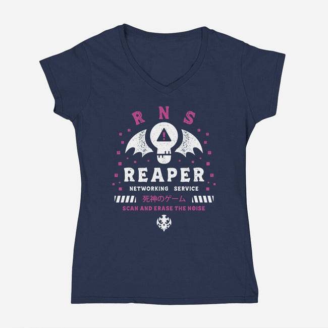 Reaper Networking Service-Womens-V-Neck-Tee-LAGELANTEE