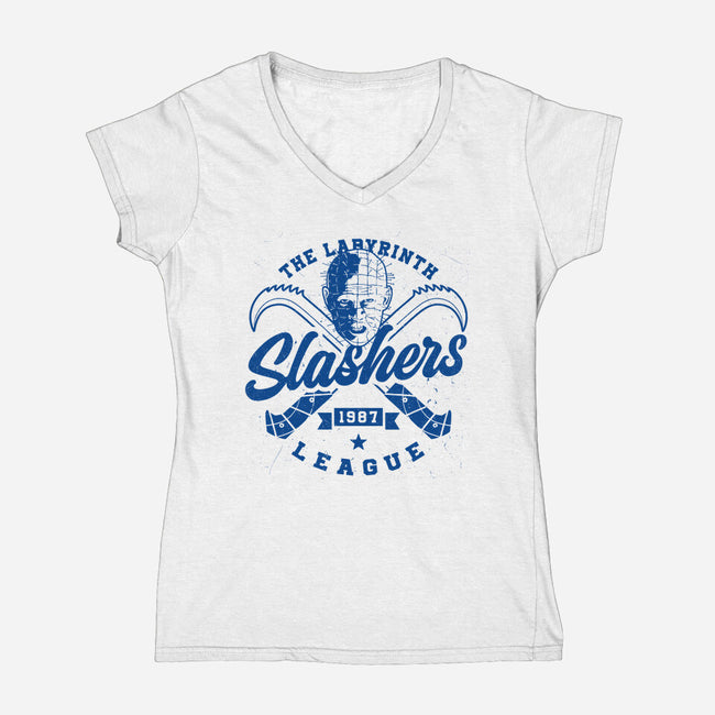 The Labyrinth League-Womens-V-Neck-Tee-Getsousa!