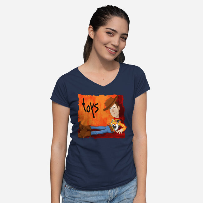 Toys Issues-Womens-V-Neck-Tee-jasesa