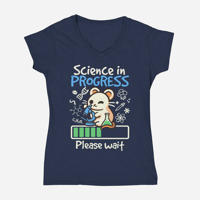 Science In Progress-Womens-V-Neck-Tee-NemiMakeit