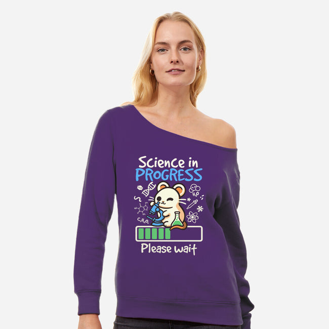 Science In Progress-Womens-Off Shoulder-Sweatshirt-NemiMakeit