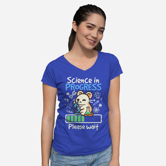 Science In Progress-Womens-V-Neck-Tee-NemiMakeit