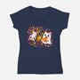 Halloween Kittens-Womens-V-Neck-Tee-Vallina84