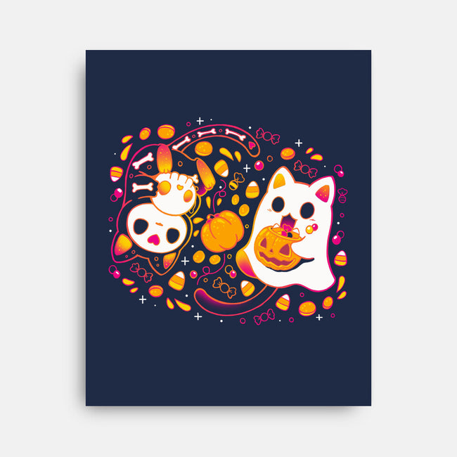 Halloween Kittens-None-Stretched-Canvas-Vallina84