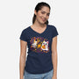 Halloween Kittens-Womens-V-Neck-Tee-Vallina84