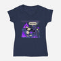 This Is Spooky But Fine-Womens-V-Neck-Tee-rocketman_art