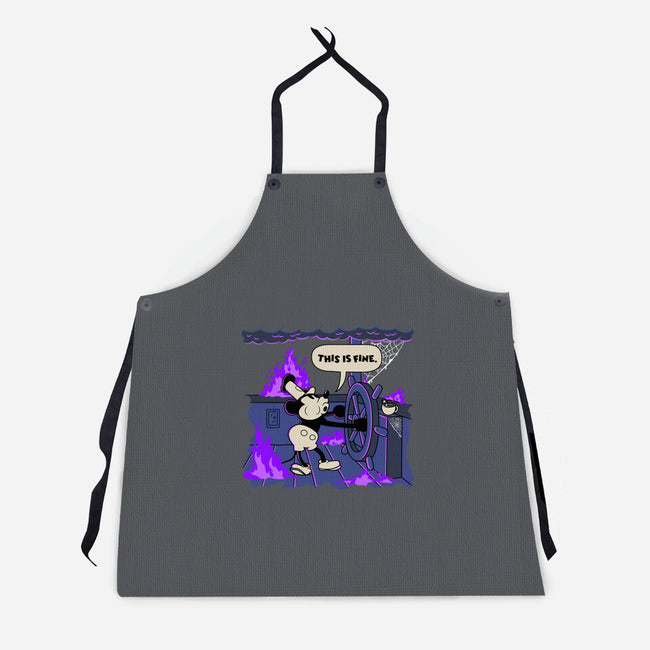 This Is Spooky But Fine-Unisex-Kitchen-Apron-rocketman_art