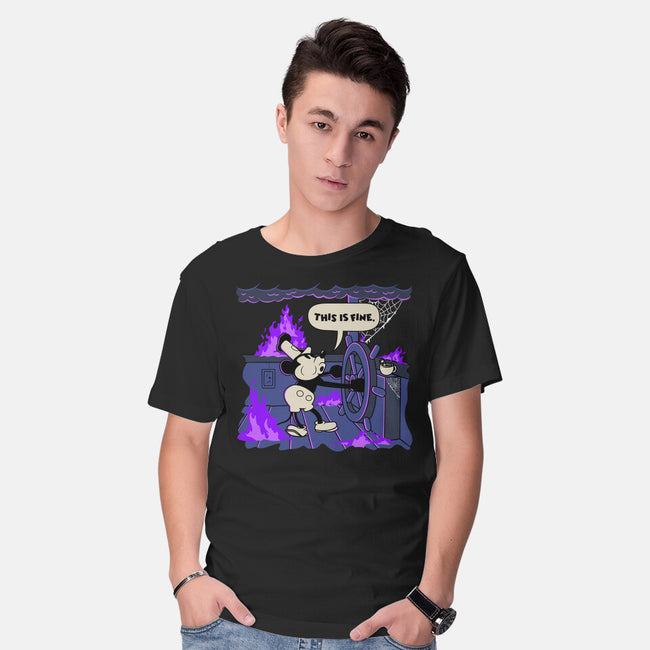 This Is Spooky But Fine-Mens-Basic-Tee-rocketman_art