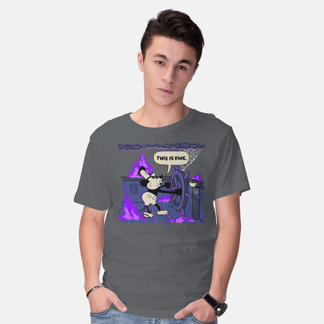 This Is Spooky But Fine-Mens-Basic-Tee-rocketman_art